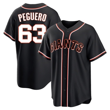 Black Replica Joel Peguero Men's San Francisco Giants Fashion Out Jersey
