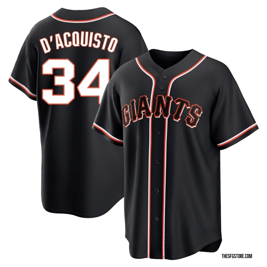 Black Replica John D'acquisto Men's San Francisco Giants Fashion Out Jersey