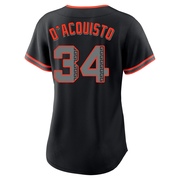 Black Replica John D'acquisto Women's San Francisco Giants Alternate Jersey