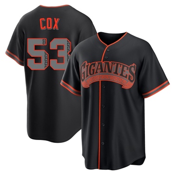 Black Replica Jonah Cox Men's San Francisco Giants Alternate Jersey