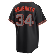 Black Replica JT Brubaker Men's San Francisco Giants Alternate Jersey