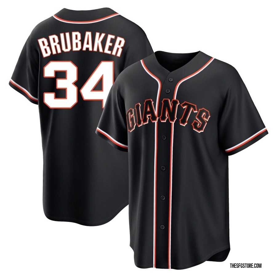 Black Replica JT Brubaker Men's San Francisco Giants Fashion Out Jersey
