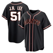 Black Replica Jung Hoo Lee Men's San Francisco Giants Fashion Out Jersey