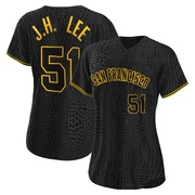 Black Replica Jung Hoo Lee Women's San Francisco Giants Snake Skin City Jersey