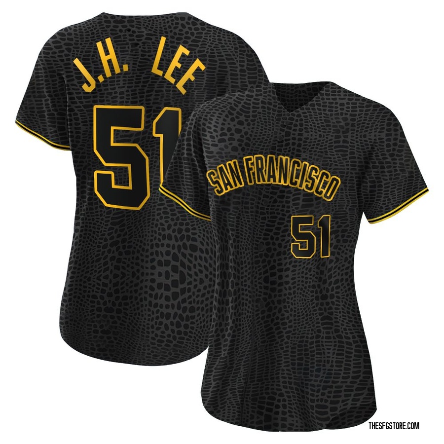 Black Replica Jung Hoo Lee Women's San Francisco Giants Snake Skin City Jersey