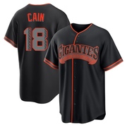 Black Replica Matt Cain Men's San Francisco Giants Alternate Jersey