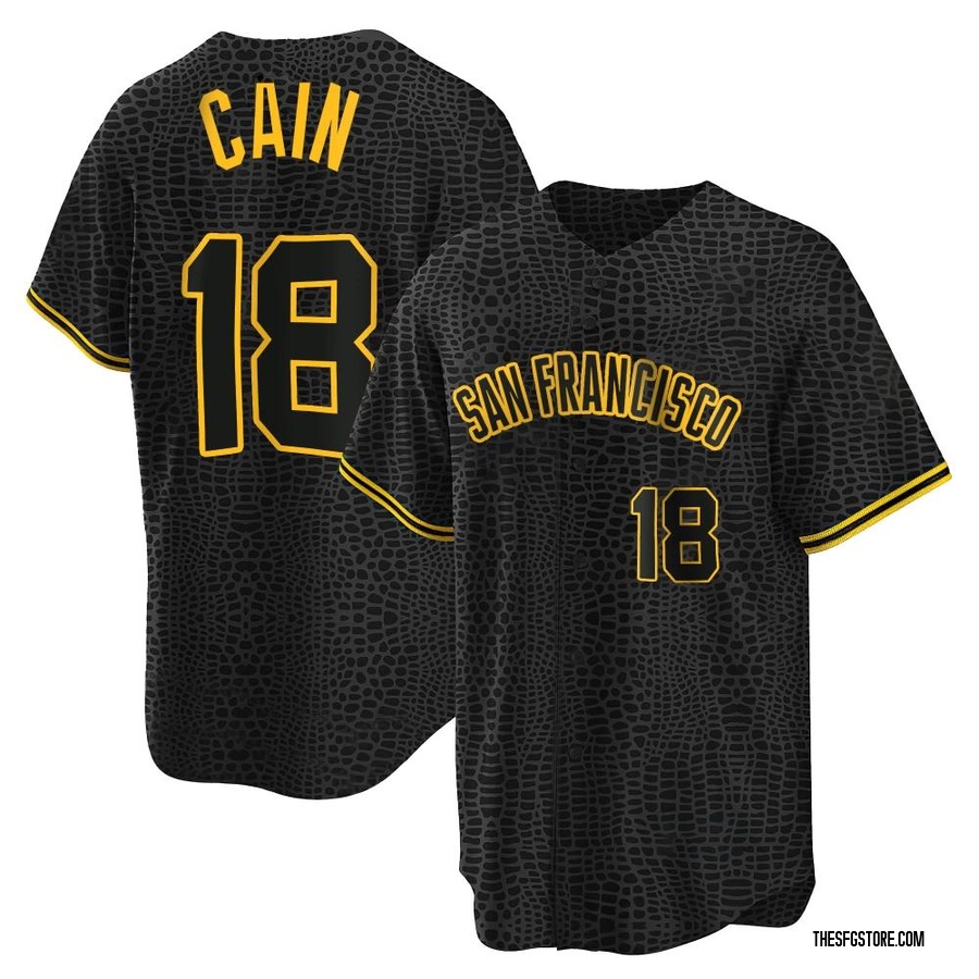 Black Replica Matt Cain Men's San Francisco Giants Snake Skin City Jersey
