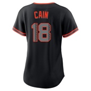Black Replica Matt Cain Women's San Francisco Giants Alternate Jersey