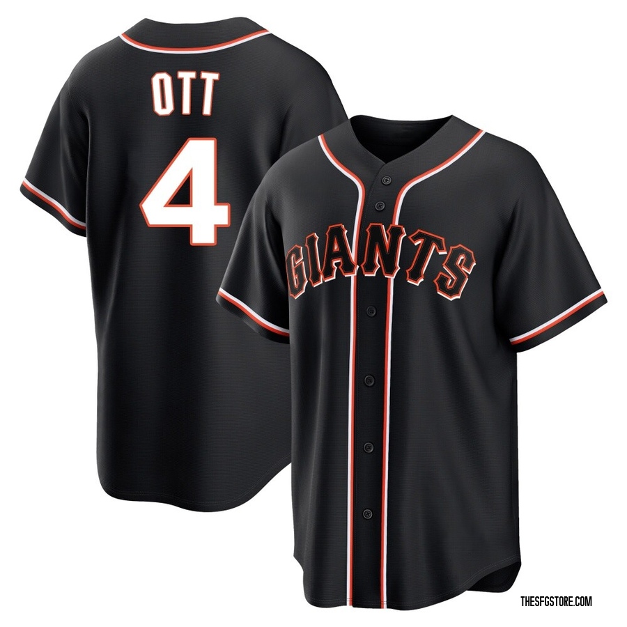 Black Replica Mel Ott Men's San Francisco Giants Fashion Out Jersey