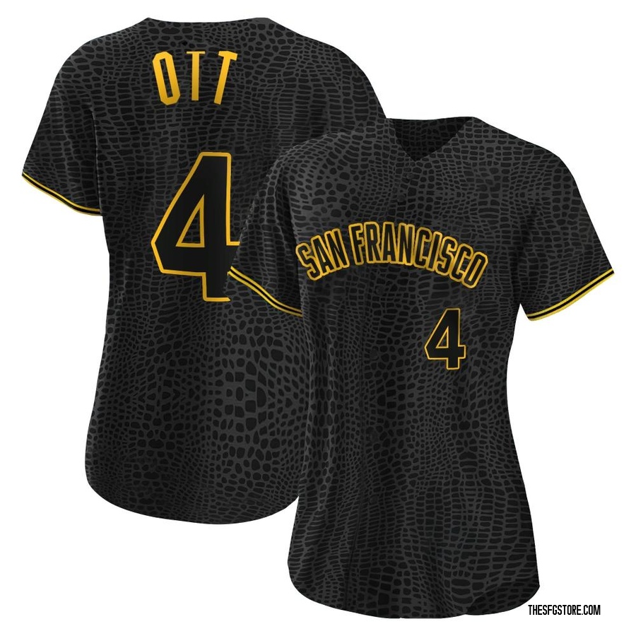 Black Replica Mel Ott Women's San Francisco Giants Snake Skin City Jersey