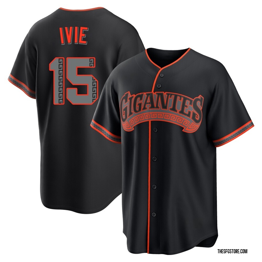 Black Replica Mike Ivie Men's San Francisco Giants Alternate Jersey
