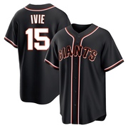 Black Replica Mike Ivie Men's San Francisco Giants Fashion Out Jersey