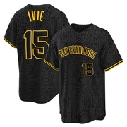 Black Replica Mike Ivie Men's San Francisco Giants Snake Skin City Jersey