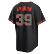 Black Replica Mike Krukow Men's San Francisco Giants Alternate Jersey