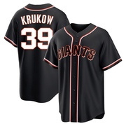 Black Replica Mike Krukow Men's San Francisco Giants Fashion Out Jersey