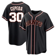 Black Replica Orlando Cepeda Youth San Francisco Giants Fashion Out Jersey