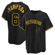 Black Replica Robby Thompson Men's San Francisco Giants Snake Skin City Jersey