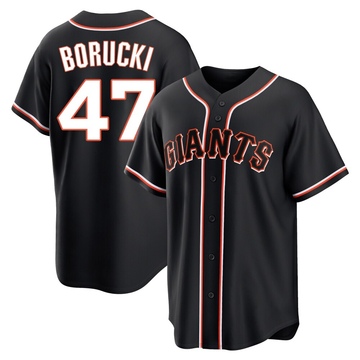 Black Replica Ryan Borucki Men's San Francisco Giants Fashion Out Jersey