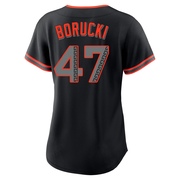 Black Replica Ryan Borucki Women's San Francisco Giants Alternate Jersey