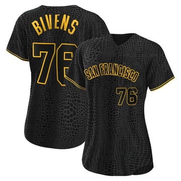 Black Replica Spencer Bivens Women's San Francisco Giants Snake Skin City Jersey