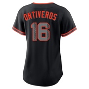 Black Replica Steve Ontiveros Women's San Francisco Giants Alternate Jersey