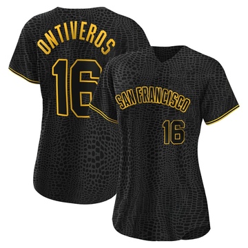 Black Replica Steve Ontiveros Women's San Francisco Giants Snake Skin City Jersey