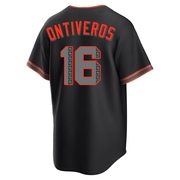 Black Replica Steve Ontiveros Youth San Francisco Giants Alternate Jersey