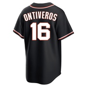 Black Replica Steve Ontiveros Youth San Francisco Giants Fashion Out Jersey
