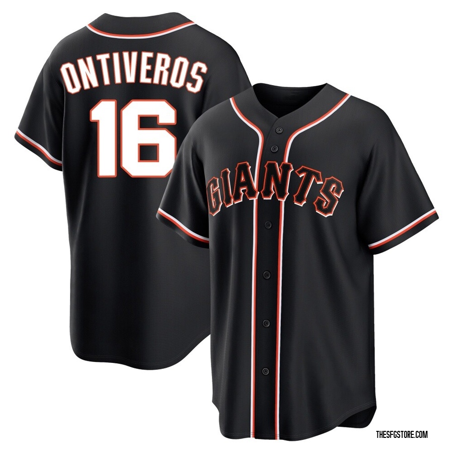 Black Replica Steve Ontiveros Youth San Francisco Giants Fashion Out Jersey