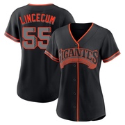 Black Replica Tim Lincecum Women's San Francisco Giants Alternate Jersey