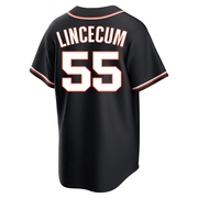 Black Replica Tim Lincecum Youth San Francisco Giants Fashion Out Jersey