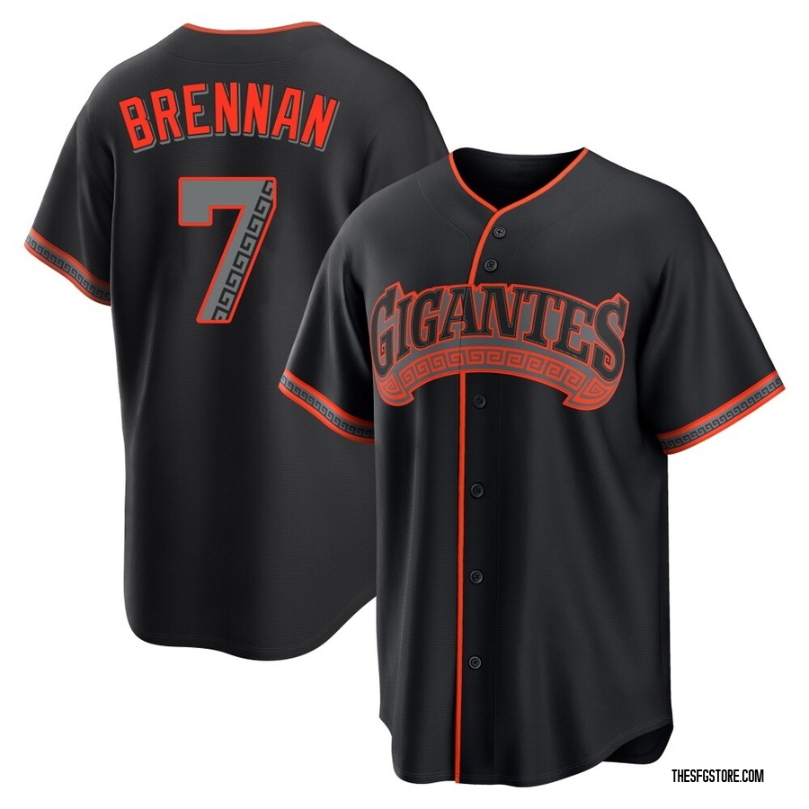 Black Replica Will Brennan Youth San Francisco Giants Alternate Jersey