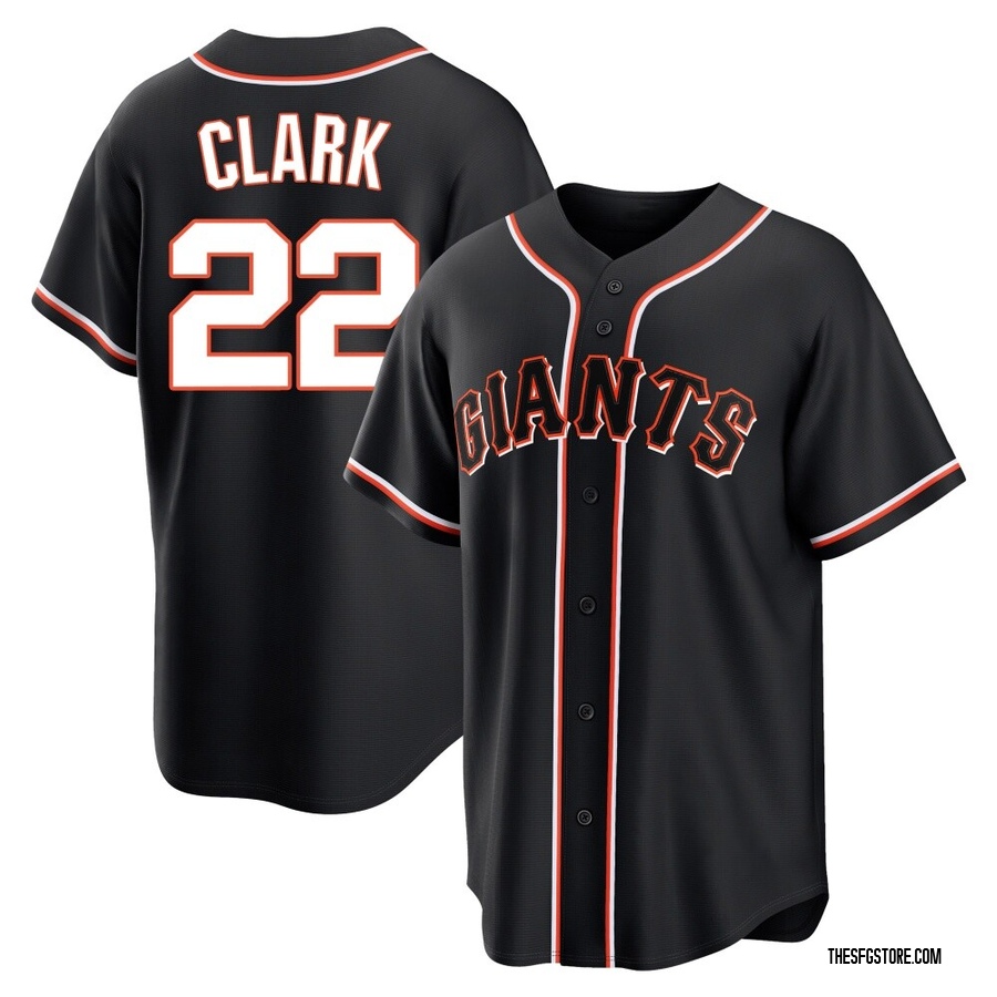 Black Replica Will Clark Men's San Francisco Giants Fashion Out Jersey