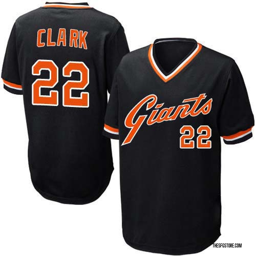 Black Replica Will Clark Men's San Francisco Giants Throwback Jersey