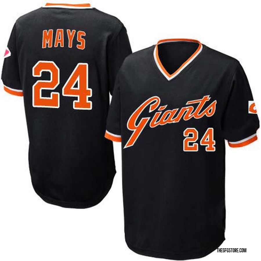 Black Replica Willie Mays Men's San Francisco Giants Throwback Jersey