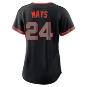 Black Replica Willie Mays Women's San Francisco Giants Alternate Jersey