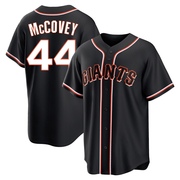 Black Replica Willie McCovey Men's San Francisco Giants Fashion Out Jersey