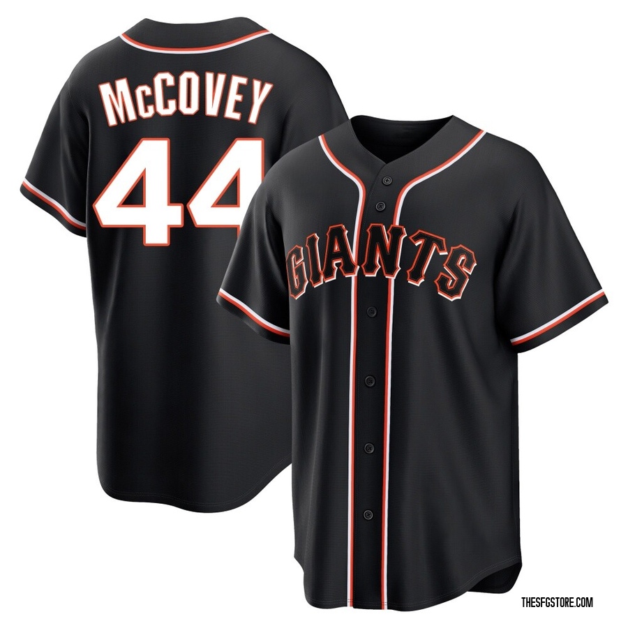 Black Replica Willie McCovey Men's San Francisco Giants Fashion Out Jersey