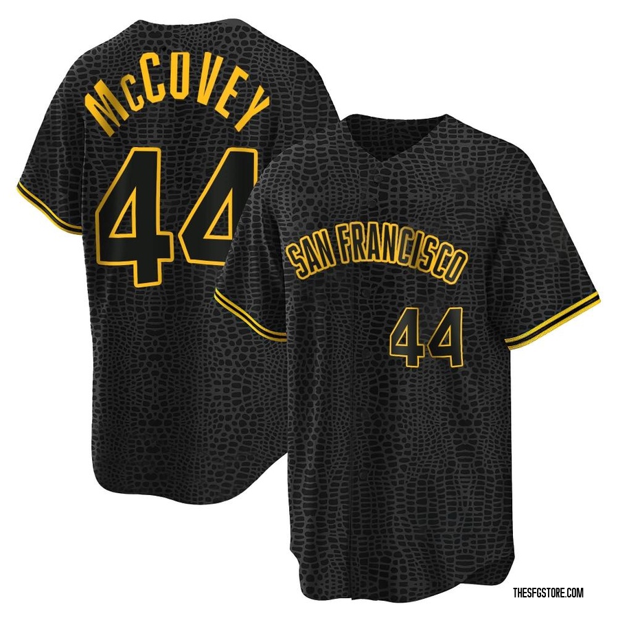 Black Replica Willie McCovey Youth San Francisco Giants Snake Skin City Jersey