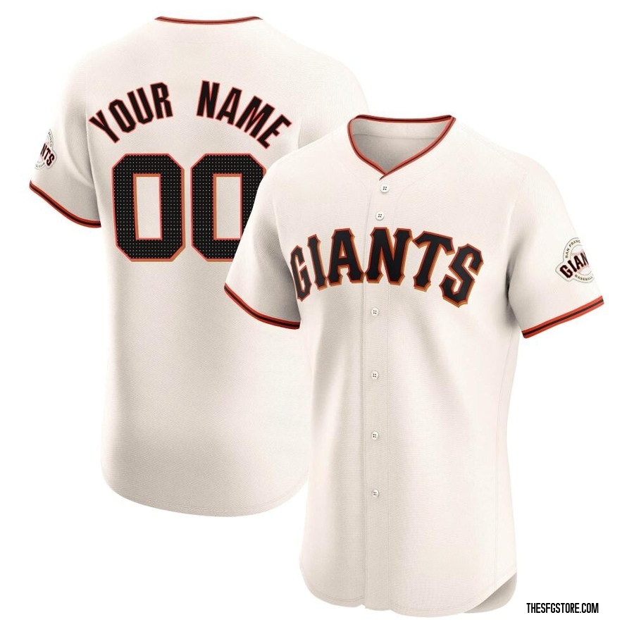 Cream Elite Custom Men's San Francisco Giants Home Jersey