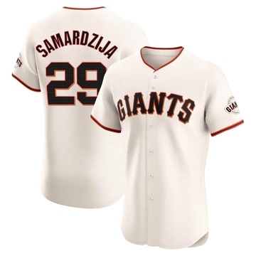 Cream Elite Jeff Samardzija Men's San Francisco Giants Home Jersey