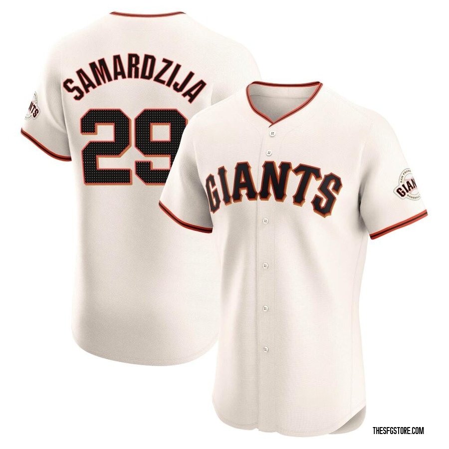 Cream Elite Jeff Samardzija Men's San Francisco Giants Home Jersey