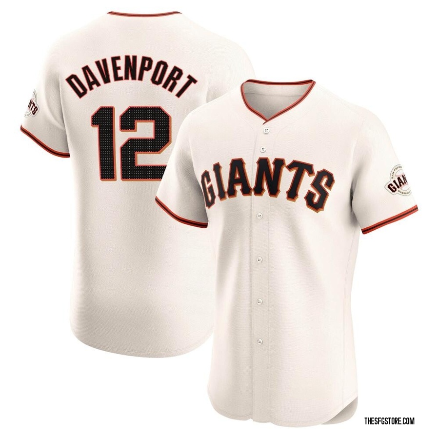 Cream Elite Jim Davenport Men's San Francisco Giants Home Jersey