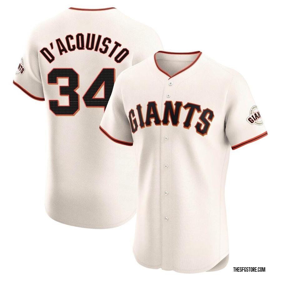Cream Elite John D'acquisto Men's San Francisco Giants Home Jersey