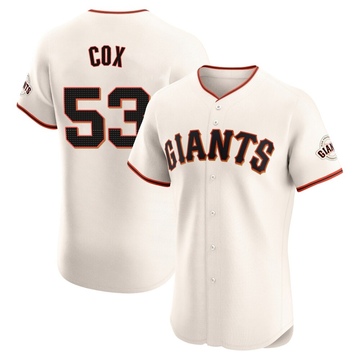 Cream Elite Jonah Cox Men's San Francisco Giants Home Jersey