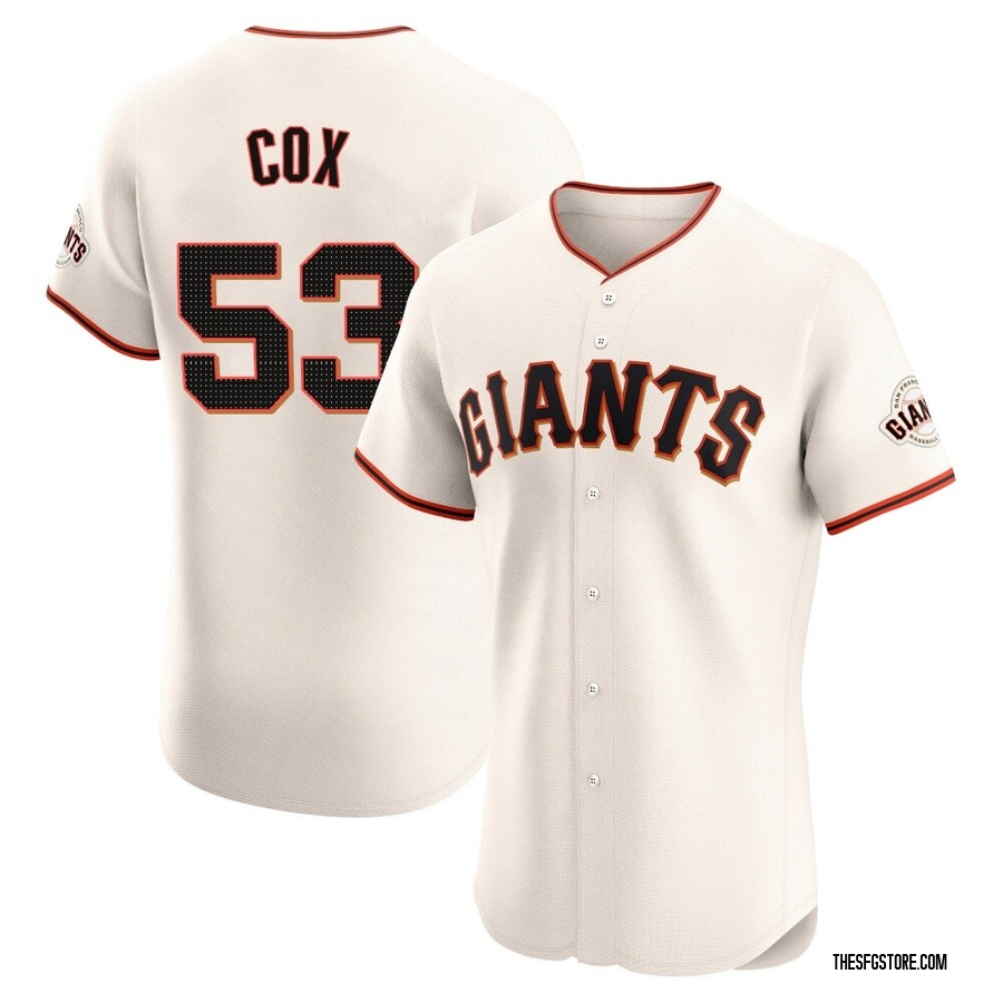 Cream Elite Jonah Cox Men's San Francisco Giants Home Jersey