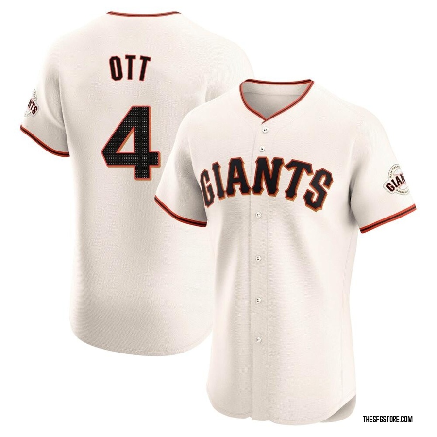 Cream Elite Mel Ott Men's San Francisco Giants Home Jersey