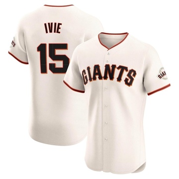 Cream Elite Mike Ivie Men's San Francisco Giants Home Jersey