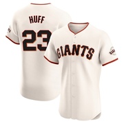 Cream Elite Sam Huff Men's San Francisco Giants Home Jersey