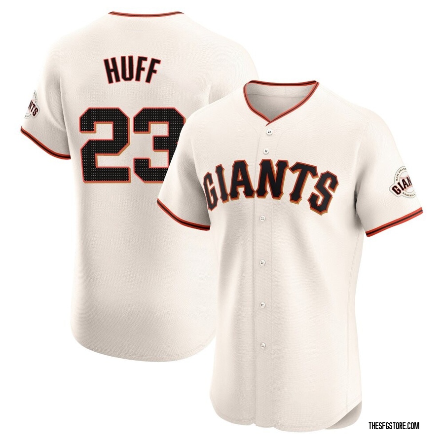 Cream Elite Sam Huff Men's San Francisco Giants Home Jersey